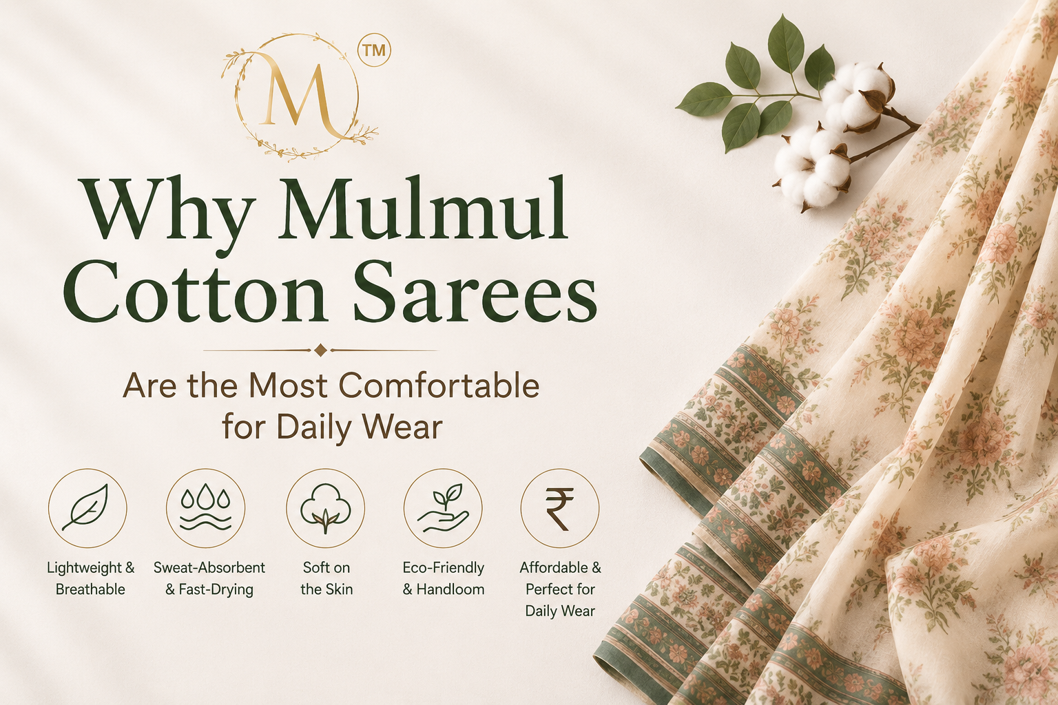 Why Mulmul Cotton Sarees Are the Most Comfortable for Daily Wear – Maayavi